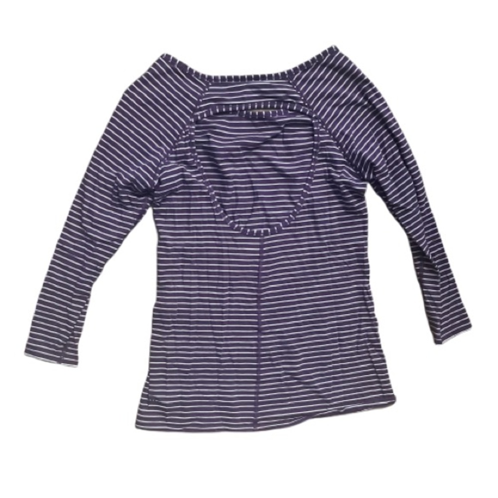 Lululemon Physically Fit Long Sleeve Tee Parallel Stripe Deep Zinfandel 6 - Picture 8 of 9